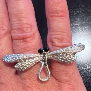 Dragonfly 2 Finger Ring - Size 6